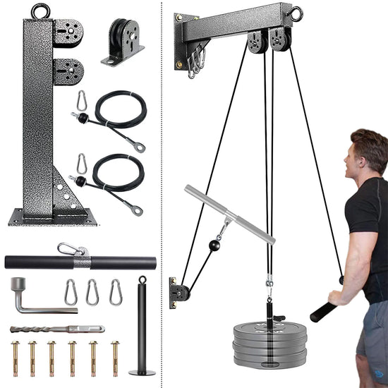 Wall-Mounted Fitness Pulley System for LAT Pulldown & Strength Training